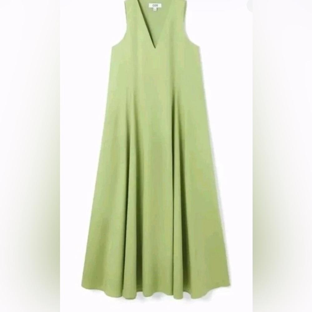 COS Light Green V-Neck Sleeveless Maxi Dress